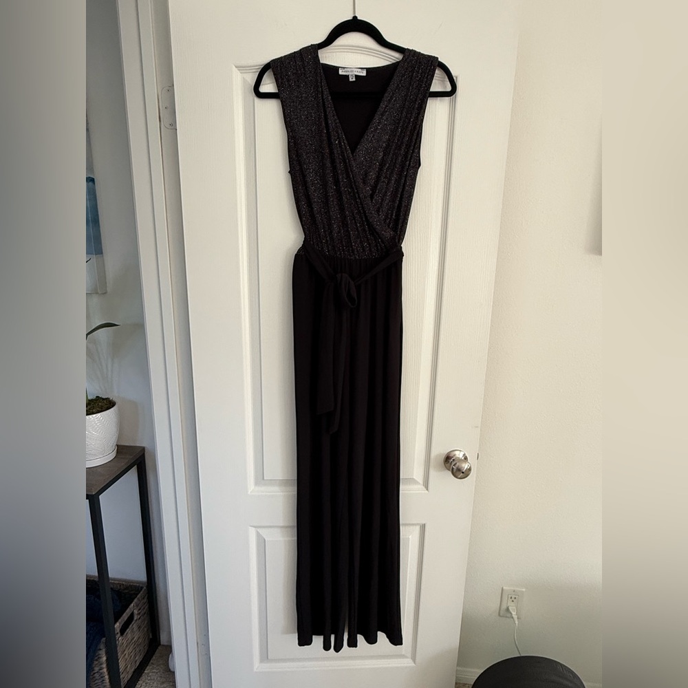 Annalee + Hope Black Jumpsuit with Sparkly Top Sz M